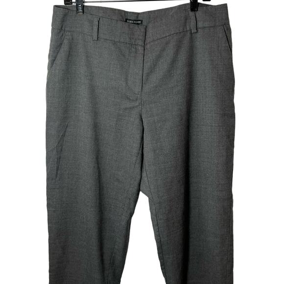 EILEEN FISHER Women's Wool Charcoal Gray Cuffed Dress Wide Leg Pants Sz 12 - Picture 3 of 9